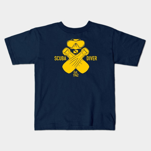 Scuba Diver Kids T-Shirt by Billy Goat TP